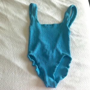 Hunza G Square Neck Crinkle Swimsuit